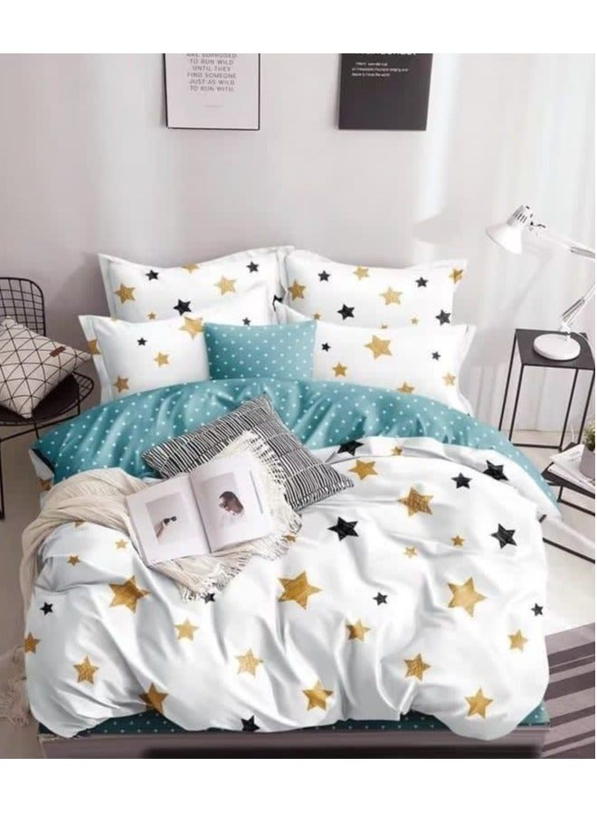 AL RAID 6-Piece Super King Size Bed Sheets Set - Includes Duvet Cover, Fitted Bed Sheet, and 4 Pillowcases - Ultra Soft, Wrinkle-Free, and Breathable Microfiber Bedding for Stylish and Comfortable Sleep