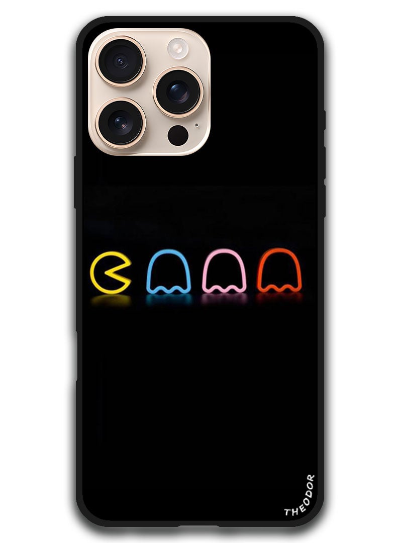 Theodor Protective Case Anti Scratch Shock Proof Bumper Cover For iPhone 16 Pro Max (6.9)-inch Pacman - Image 1
