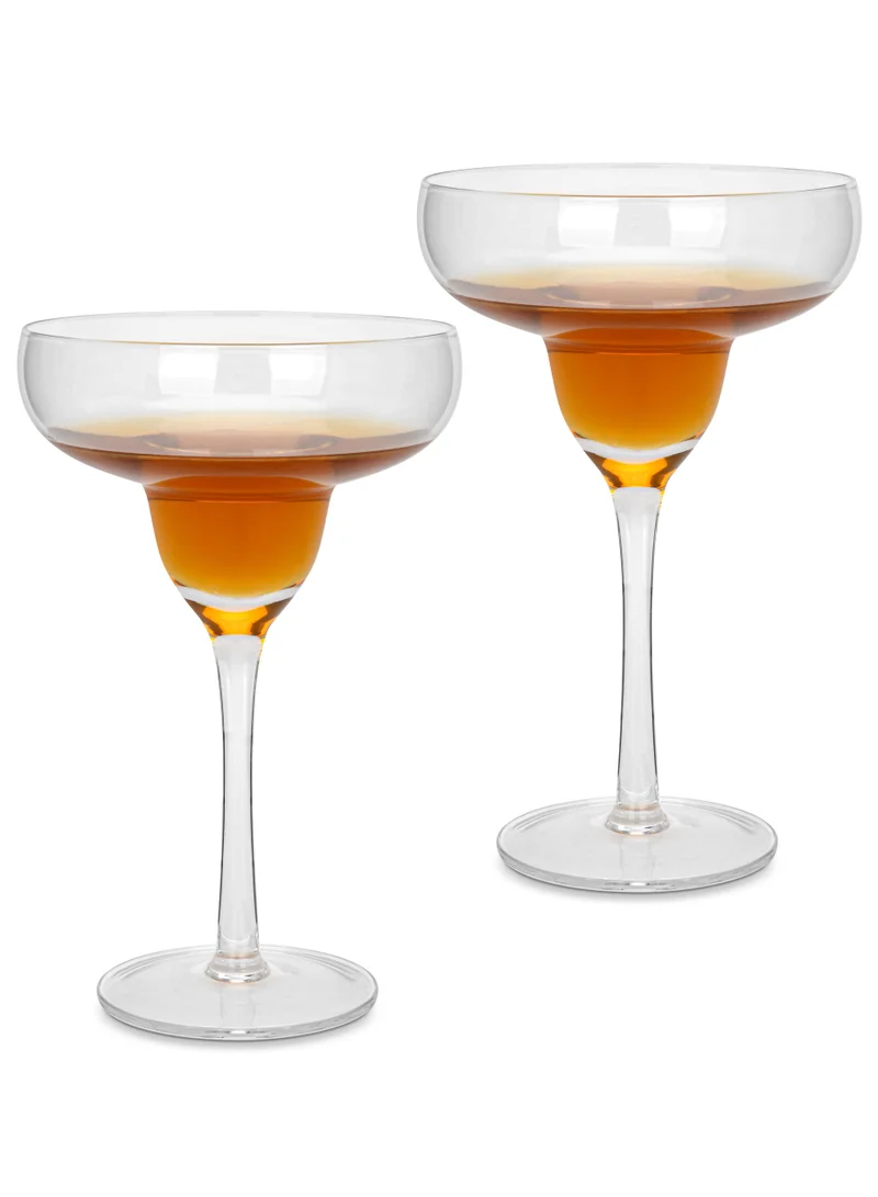 Fissman 2-Piece Cocktail Glasses 350ml with Crystal Round Shaped