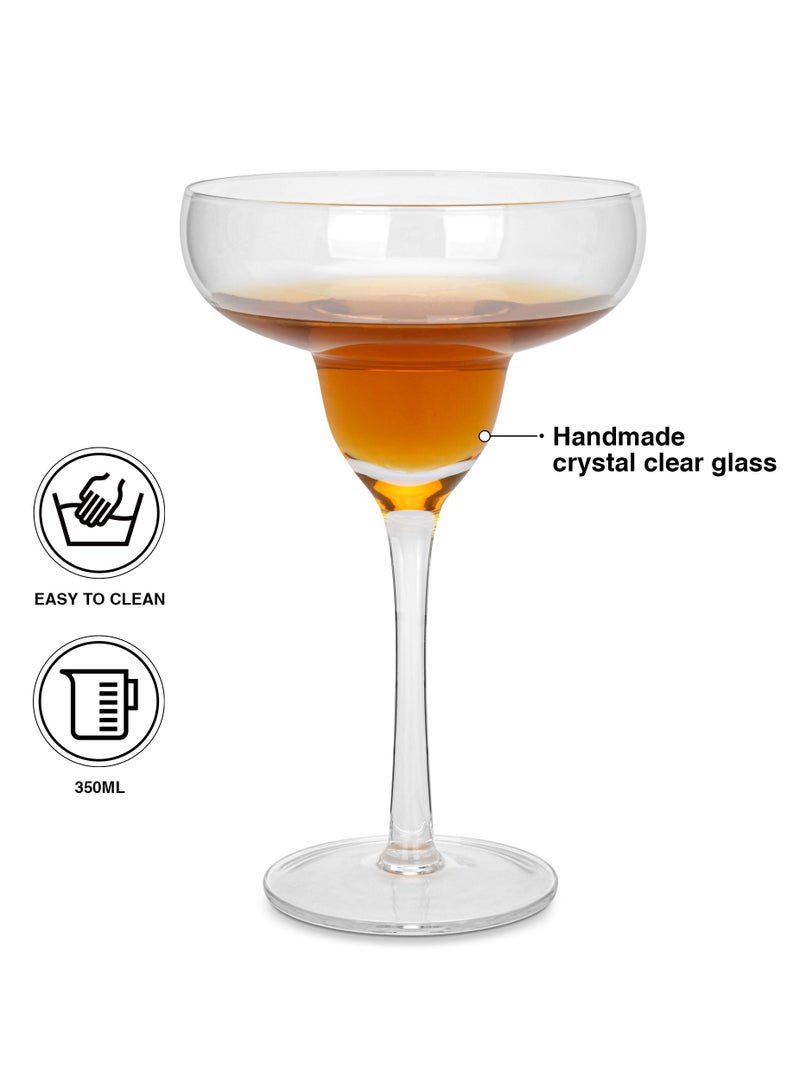 Fissman كؤوس كوكتيل 2 قطعة سعة 350 مل بشكل دائري من الكريستال - Image 2