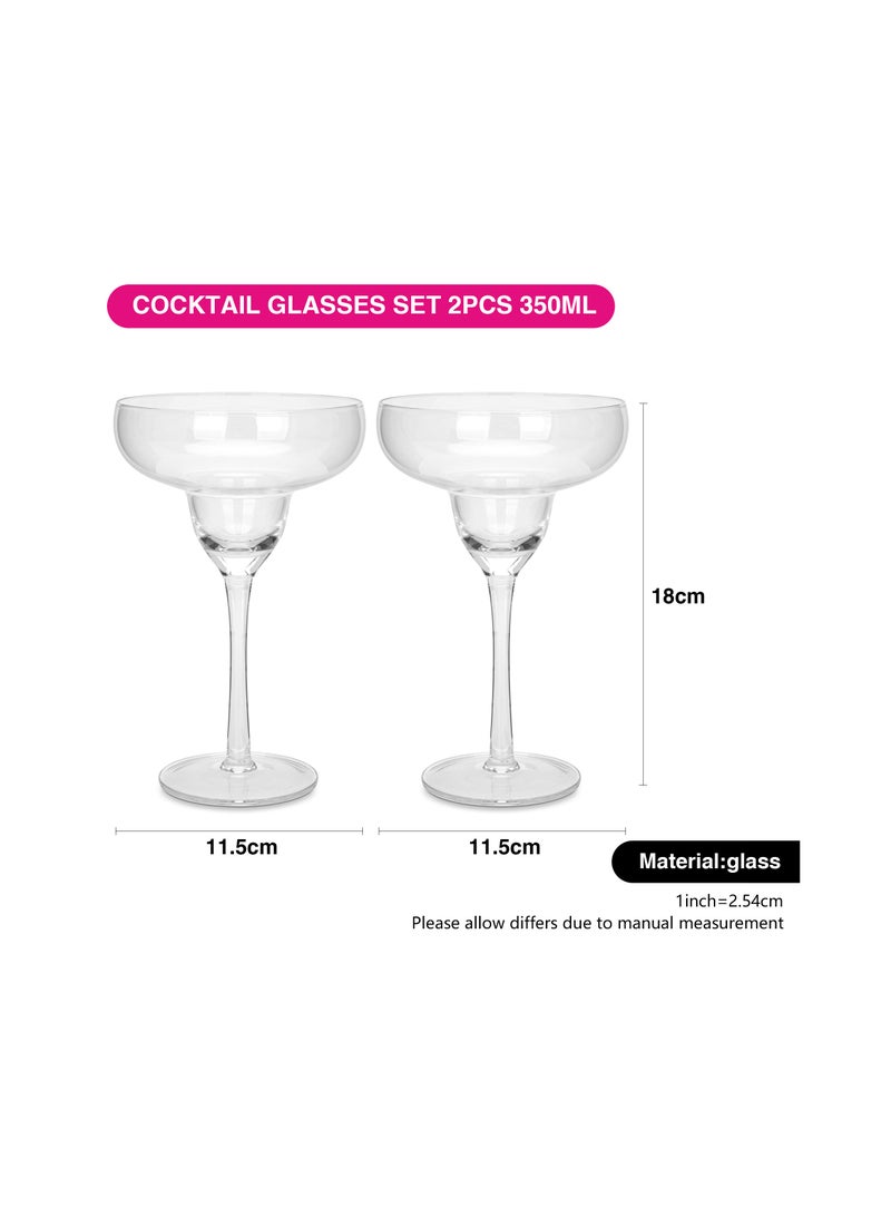 Fissman كؤوس كوكتيل 2 قطعة سعة 350 مل بشكل دائري من الكريستال - Image 3