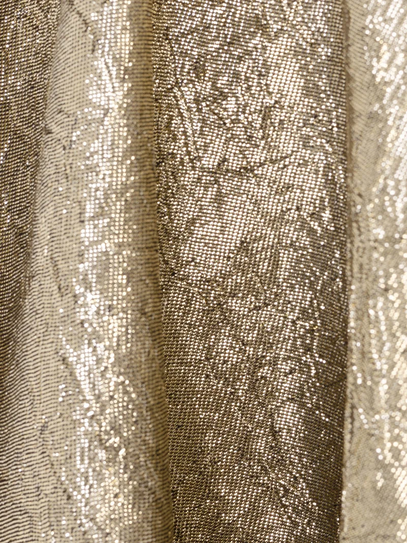 Lichi  Puffy mini dress in metallic fabric with accent shoulders for Women | Best Price UAE