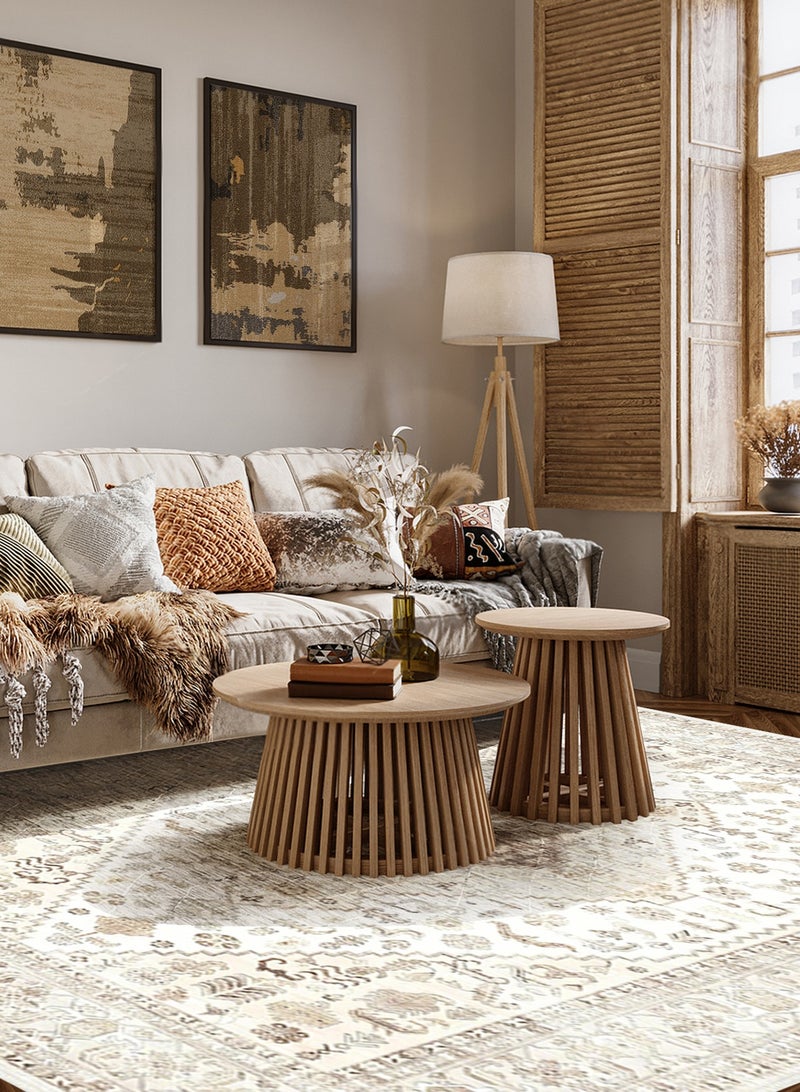 HomarKet Floral Area Rug Soft Large Rugs for Bedroom Aesthetic Dining Room Rug Vintage Printed Non Slip Low Pile Living Room Carpet for Family Room Foyer Den Office Beige160*230cm - Image 2