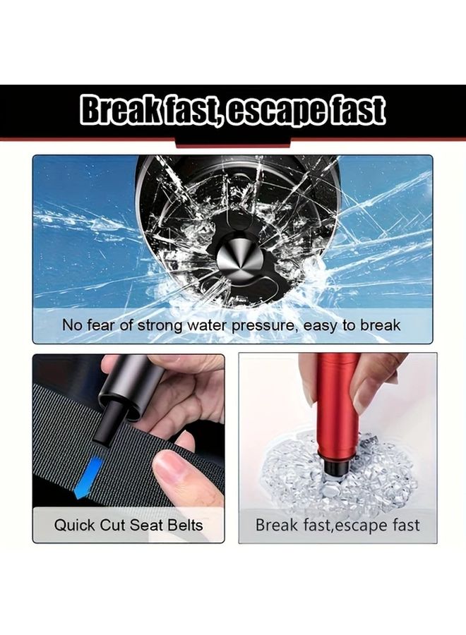 Black 2 In 1 Emergency Car Safety Hammer With Window Breaker And Seatbelt Cutter - Image 3