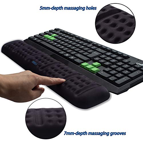 BRILA Upgraded Ergonomic Keyboard Wrist Rest Support Cushion Pad, Comfy Soft Memory Foam Gel Padding Non-Slip Large Keyboard Wrist Hand Elbow Palm Support Pad for Office Work & PC Gaming - Image 2