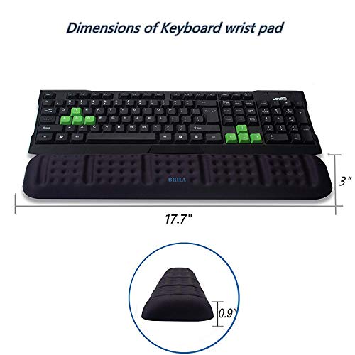 BRILA Upgraded Ergonomic Keyboard Wrist Rest Support Cushion Pad, Comfy Soft Memory Foam Gel Padding Non-Slip Large Keyboard Wrist Hand Elbow Palm Support Pad for Office Work & PC Gaming - Image 4