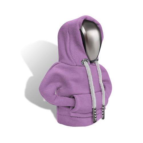 RGOAANC Gear Shift Hoodie Gear Shift Cover Fashionable Hoodie Automotive Gear Shift Knob Protector Car Accessories Mini Sweater Gear Shift Knob Cover for Car Gear Shift Levers Purple - Image 1
