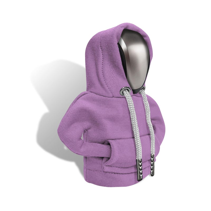 RGOAANC Gear Shift Hoodie Gear Shift Cover Fashionable Hoodie Automotive Gear Shift Knob Protector Car Accessories Mini Sweater Gear Shift Knob Cover for Car Gear Shift Levers Purple - Image 3