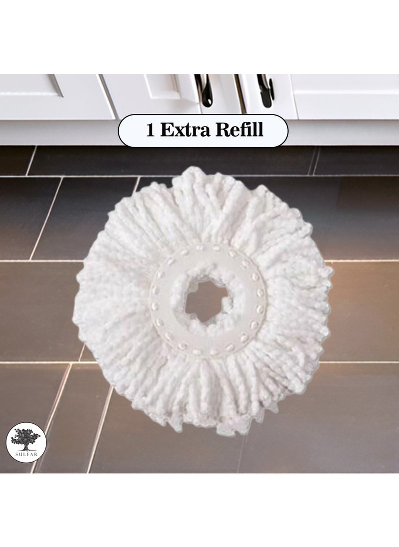 Sulfar Spin Bucket Mop Set with Plastic Wringer and Auto-fold Handle, Peach, (1 Extra Refill) - pzsku/ZFB7EB98D9B0109B96DA0Z/45/_/1733915869/31ef6fab-e3f9-4a65-9289-2928dd6baf8e