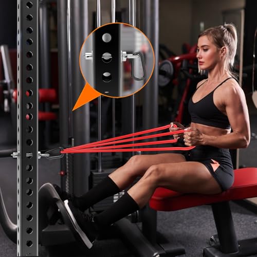 J Bryant Heavy Duty Rack Anchor – Stainless Steel Resistance Band Pegs with Large Carabiner for 5/8" & 1" Power Rack – Multi-Purpose Attachment for Strength Training & Gym Equipment Storage - Image 3