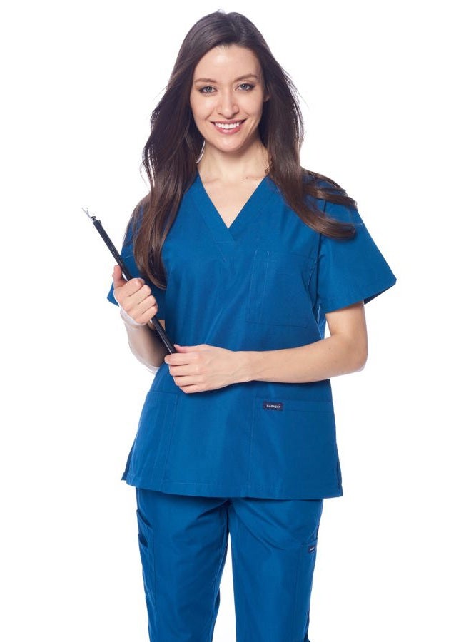 Dagacci Scrubs Medical Uniform Women and Man Scrubs Set Medical Scrubs Top and Pants, Caribbean_, M - Image 4