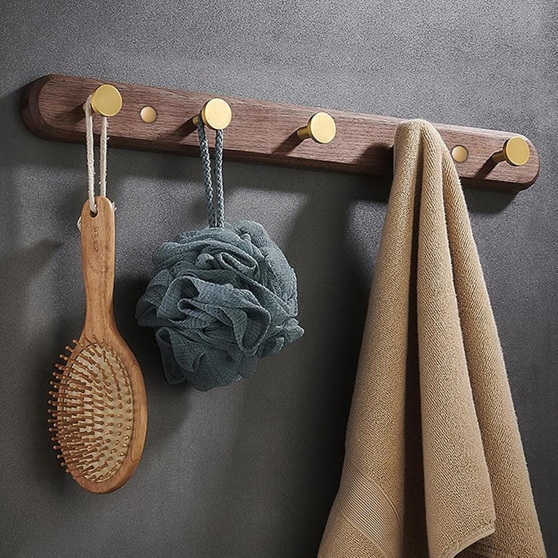 خطافات سوداء وبنية مثبتة على الحائط للقبعات والحقائب والمعاطف والمفاتيح في الحمام وغرفة المعيشة وغرفة النوم للتخزين - Image 4