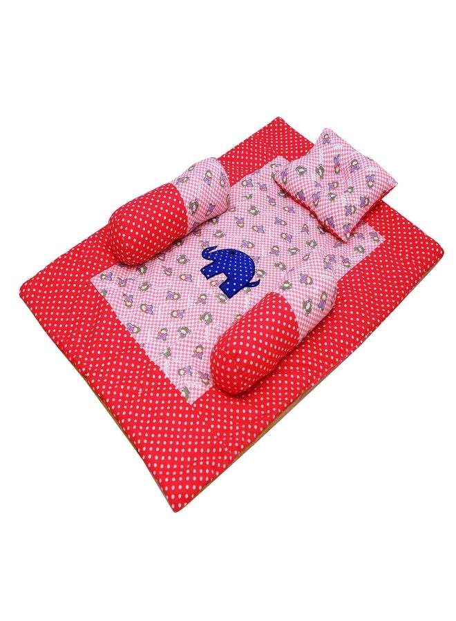 Creative Textiles Cotton Multicolor Baby Bedding Set 4Pc Feels Like Mother's Lap (Blue Elephant Design) Soft Cotton Material NestUltra Soft Cusioned - Image 2