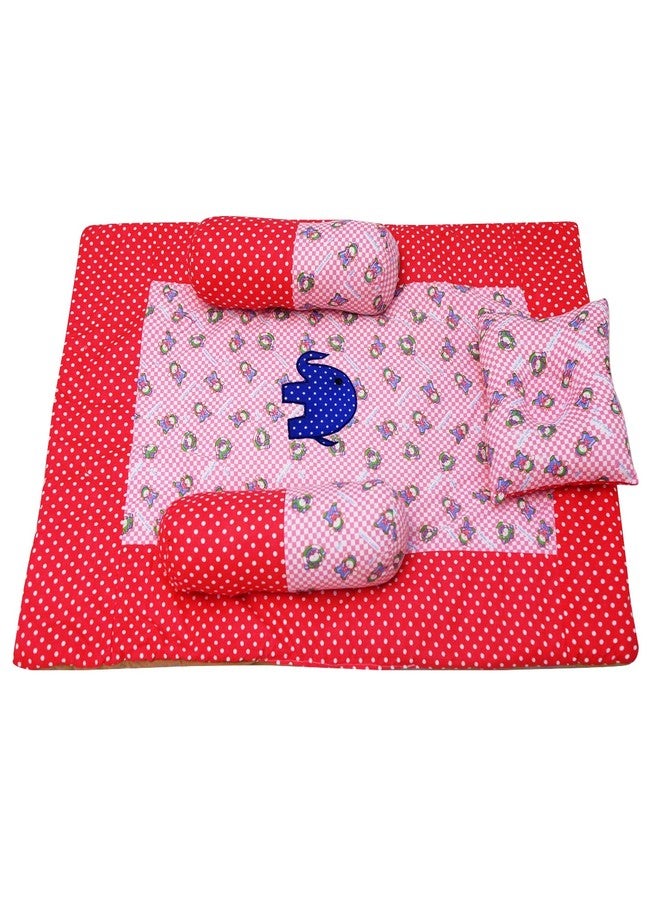 Creative Textiles Cotton Multicolor Baby Bedding Set 4Pc Feels Like Mother's Lap (Blue Elephant Design) Soft Cotton Material NestUltra Soft Cusioned - Image 3