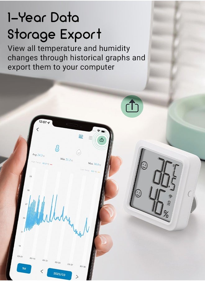 INKBIRD - INKBIRD WiFi Thermometer Hygrometer Monitor Indoor Temperature Humidity Smart Sensor IBS-TH3-PLUS-WIFI with LCD Display App Notification Alert 1 Year Data Storage Export Remote Monitor - Image 1