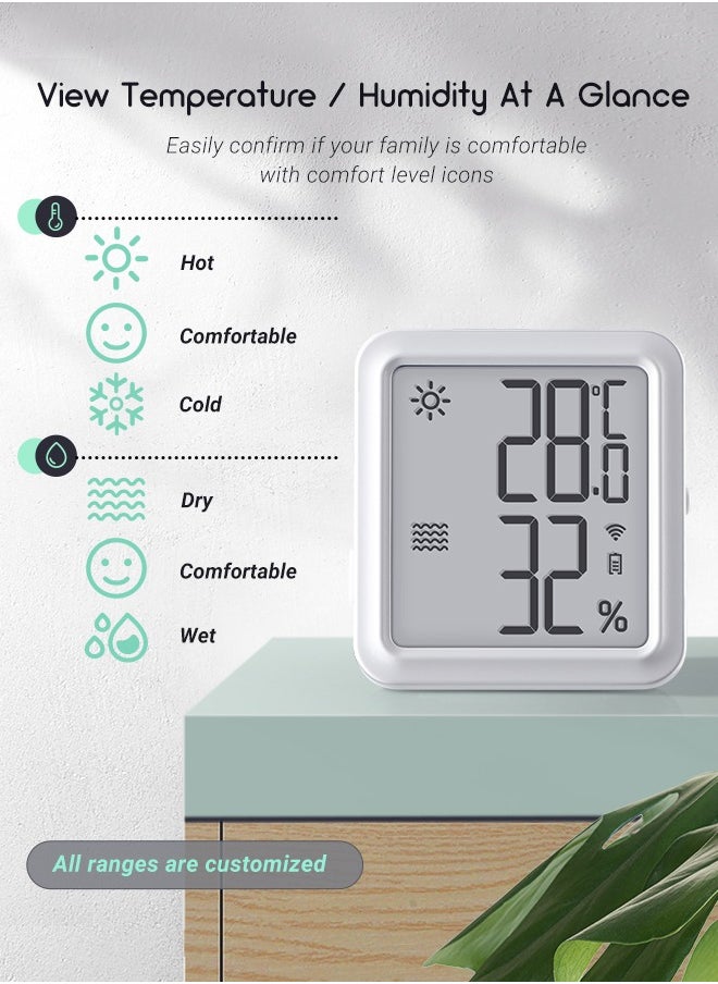 INKBIRD - INKBIRD WiFi Thermometer Hygrometer Monitor Indoor Temperature Humidity Smart Sensor IBS-TH3-PLUS-WIFI with LCD Display App Notification Alert 1 Year Data Storage Export Remote Monitor - Image 1