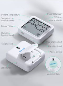 INKBIRD WiFi Thermometer Hygrometer Monitor Indoor Temperature Humidity Sensor IBS-TH3-PLUS-WIFI with LCD Display App Notification Alert 1 Year Data Storage Export Remote Monitor - pzsku/ZFB7EDDCF4EAD13701CB9Z/45/_/1709793283/dc277be3-6281-4e10-bf49-bb8478b42f9c