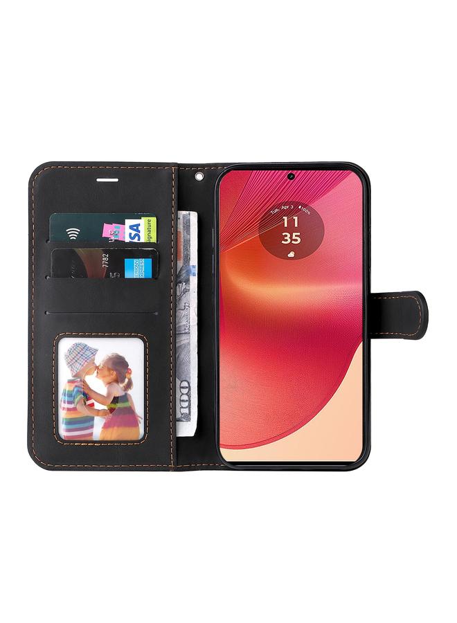 اس-توب جراب لهاتف موتورولا إيدج 50 فيوجن، جراب جلدي بثلاثة ألوان - Image 4