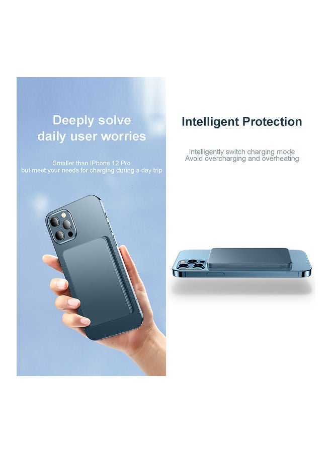 Raxoom 15W Portable  Magnetic Wireless Charging   Power Bank 5000mAh Blue - Image 3