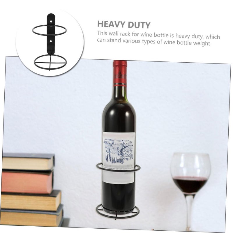 Iron Black Floating Wall Mounted Single Bottle Wine Rack Organizer 5 31x3 74x3 74in - Image 5