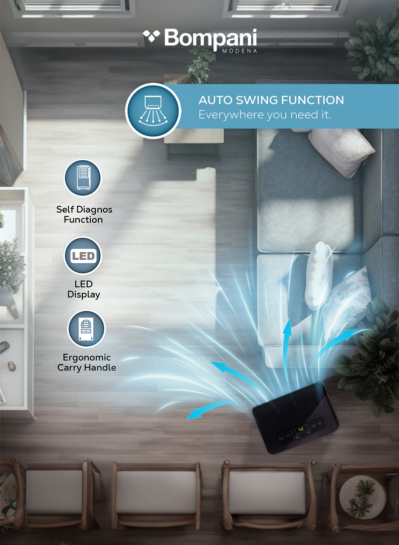 Bompani Portable Ac 9000 Btu With Auto Swing, Led Display, And Remote Control - White. Includes Window Connector Kit Bo900 1-Year Manufacturer Warranty And 5-Year Compressor Warranty 220 W BO900 White - Image 4