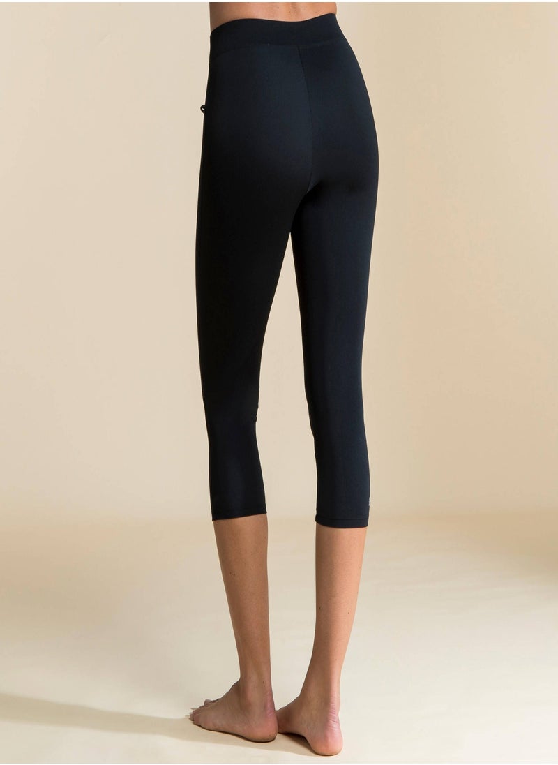 NABAIJI NABAIJI by DECATHLON, Women Swimming Mid Leggings Una Flexible & Quick-Dry Black  - Image 1