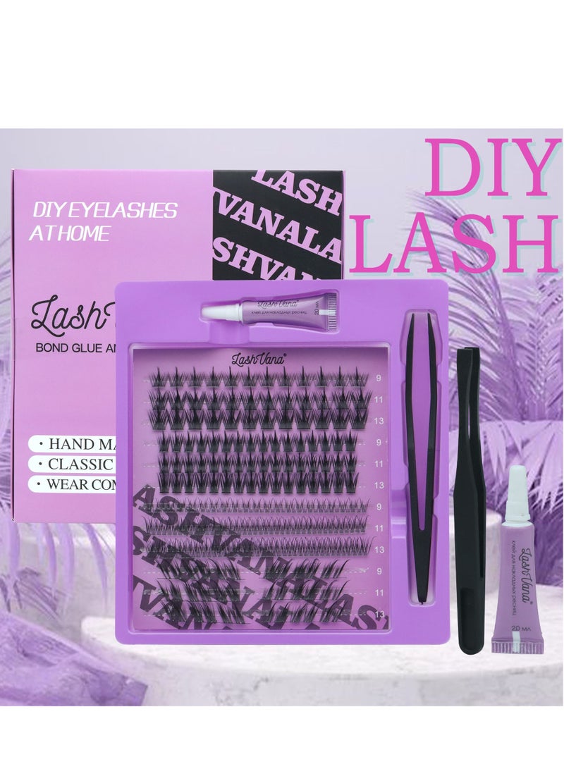 lashvana 213pcs False Eyelashes,DIY Individual Eyelash Extension Kit,207Clusters 9-13mm Mixed Individual Lashes Cluster,6clusters Fox-style false eyelashes With Eyelash tweezers And glue Kit,Newbie Applicable, Can Be Used Repeatedly. - Image 2