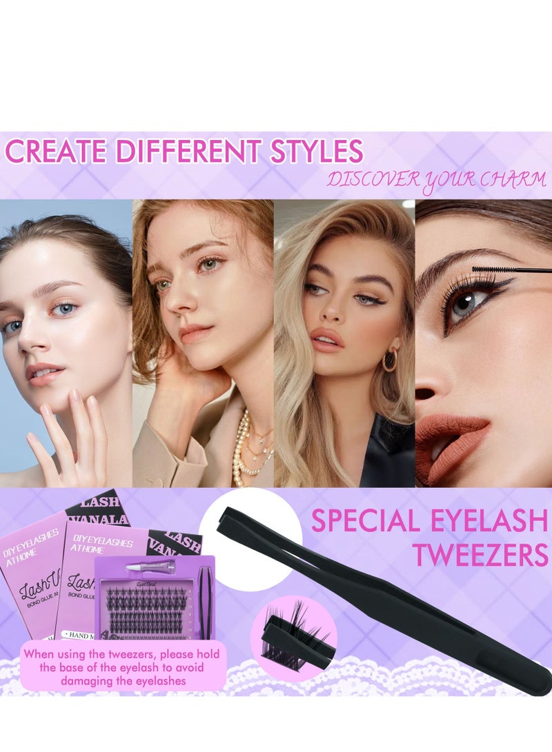 lashvana 213pcs False Eyelashes,DIY Individual Eyelash Extension Kit,207Clusters 9-13mm Mixed Individual Lashes Cluster,6clusters Fox-style false eyelashes With Eyelash tweezers And glue Kit,Newbie Applicable, Can Be Used Repeatedly. - Image 5
