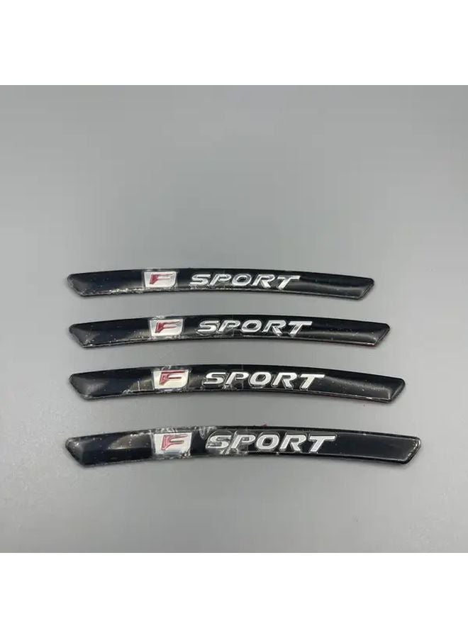 4 قطع أسود F Sport ملصقات حواجب العجلات الألومنيوم لتزيين وتحسين السيارة - Image 5