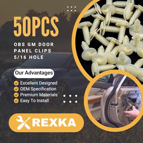 Rexka ركسكا 50 قطعة مشبك تثبيت لوحة باب متوافق مع GM 363137 شيفروليه بليزر سيلفرادو شاحنة GMC يوكون - Image 2