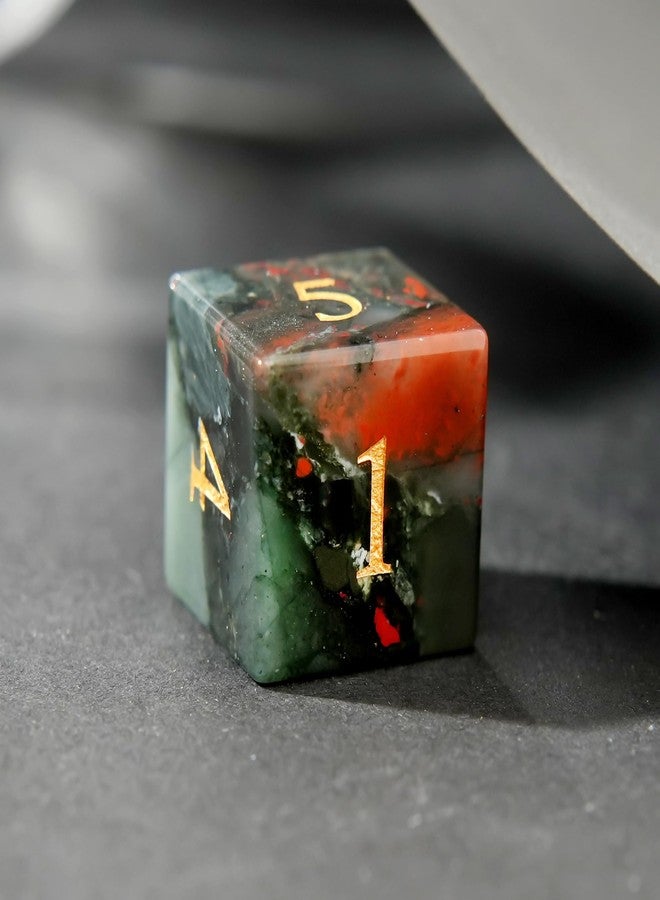 FTNNGIME مجموعة نرد كريستال حجر الدم DND مكونة من 7 قطع من الأحجار الكريمة، مناسبة لألعاب Dungeons and Dragons، نرد متعدد الأوجه لألعاب D و DRPG (حجر الدم) - Image 3
