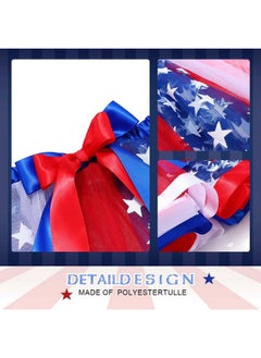 Kakaco Kakaco Independence Day Tutu Skirt 4th of July Tulle Tutu Patriotic Festival Tutu Costume for Women and Girls (C-Red White Navy Blue and Star)  - Image 5