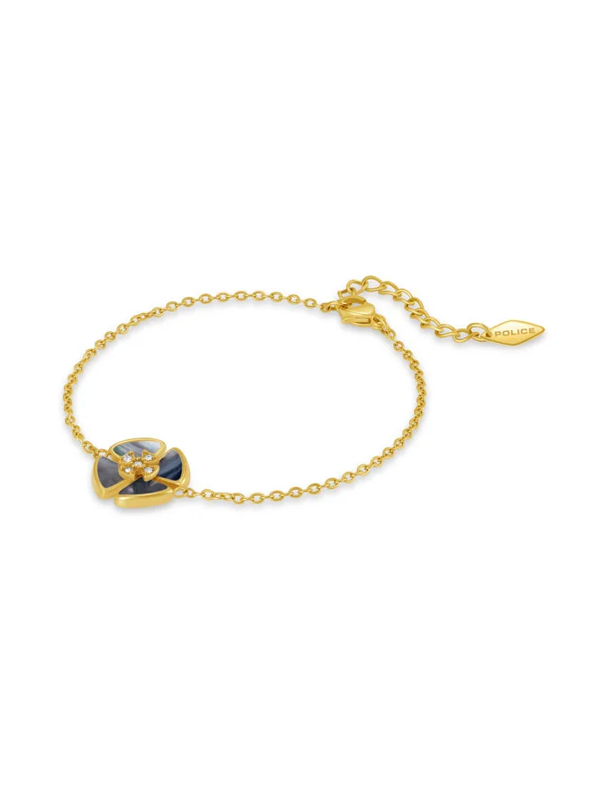 POLICE Orbita Yellow Gold Plated Stainless Steel Charm Bracelet for Women