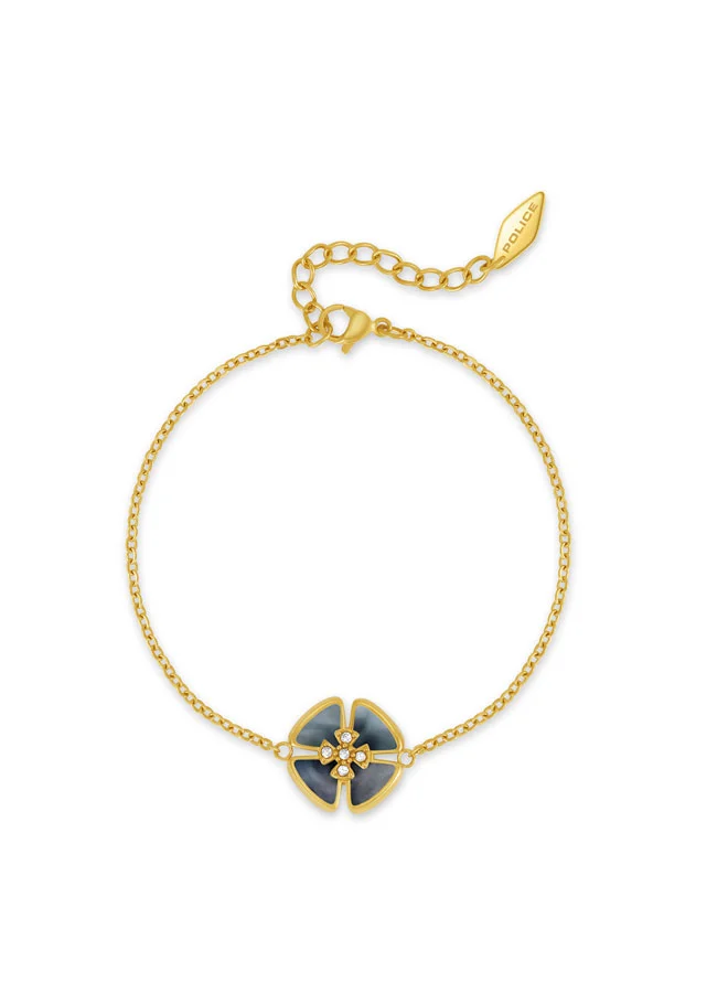 POLICE Orbita Yellow Gold Plated Stainless Steel Charm Bracelet for Women
