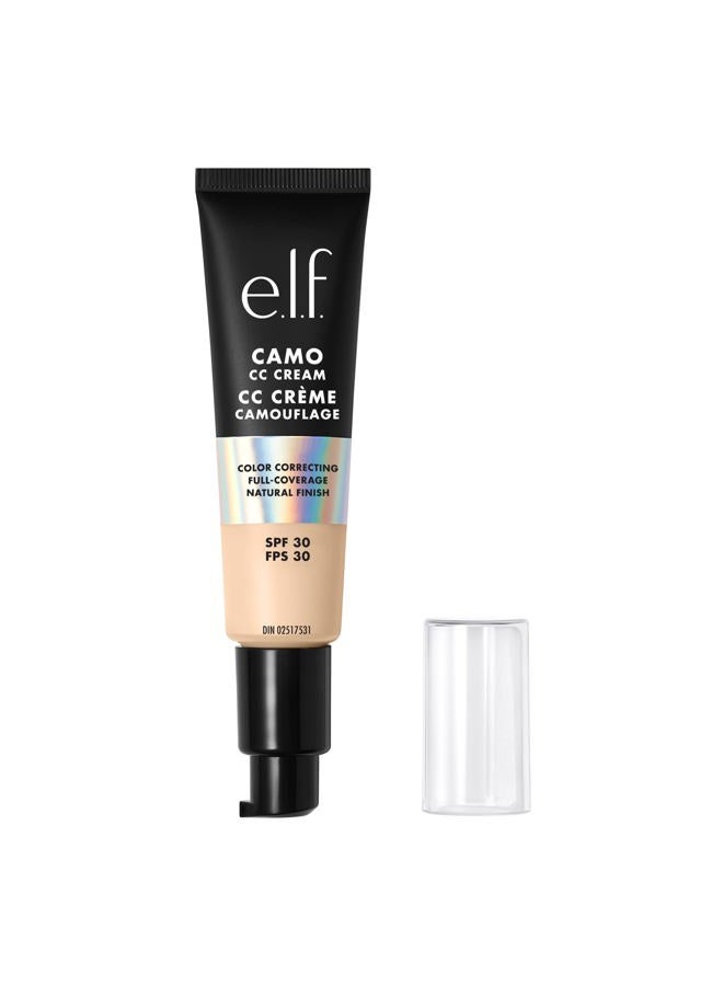 elf Camo CC Cream, SPF 30 Color-Correcting Medium-To-Full Coverage Face Foundation, Delivers An Airbrushed Finish, Vegan & Cruelty-Free, Fair 100 W - Image 1