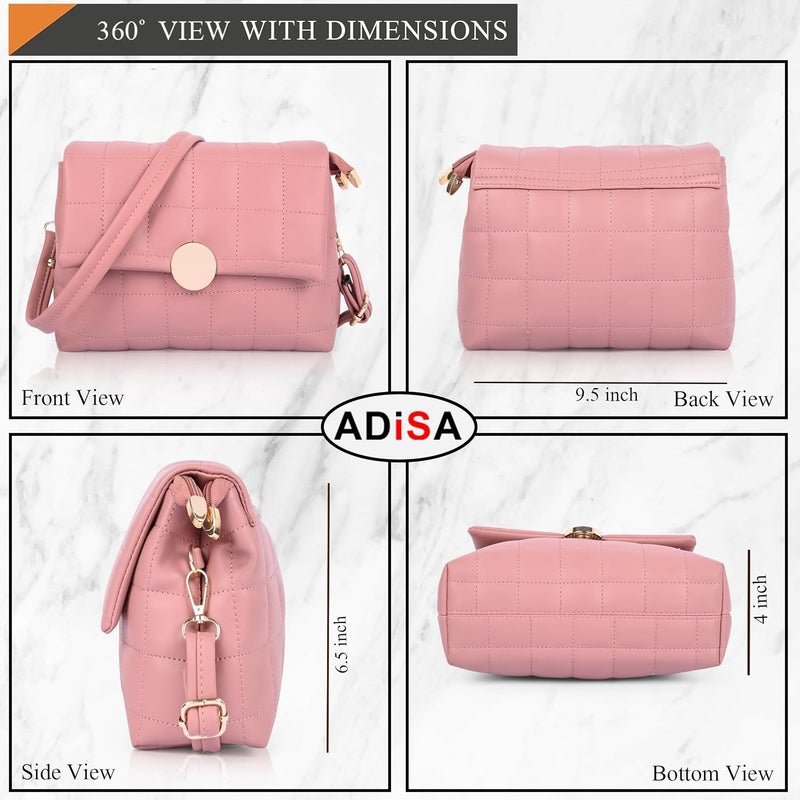 ADISA حقيبة كتف مبطنة للفتيات والنساء مع حزام قابل للتعديل في الارتفاع (SL5144) - Image 2