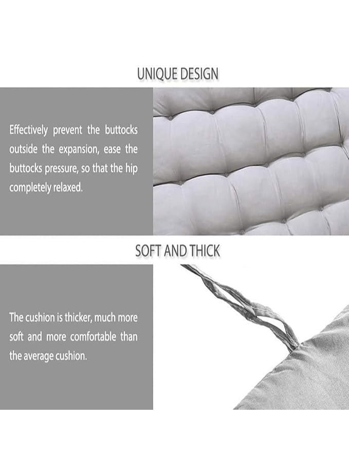 Padded chair cover 45x100 cm – comfortable cushion with a fixed back and base tie, high-density fiber filling and soft HR cotton fabric - Image 5