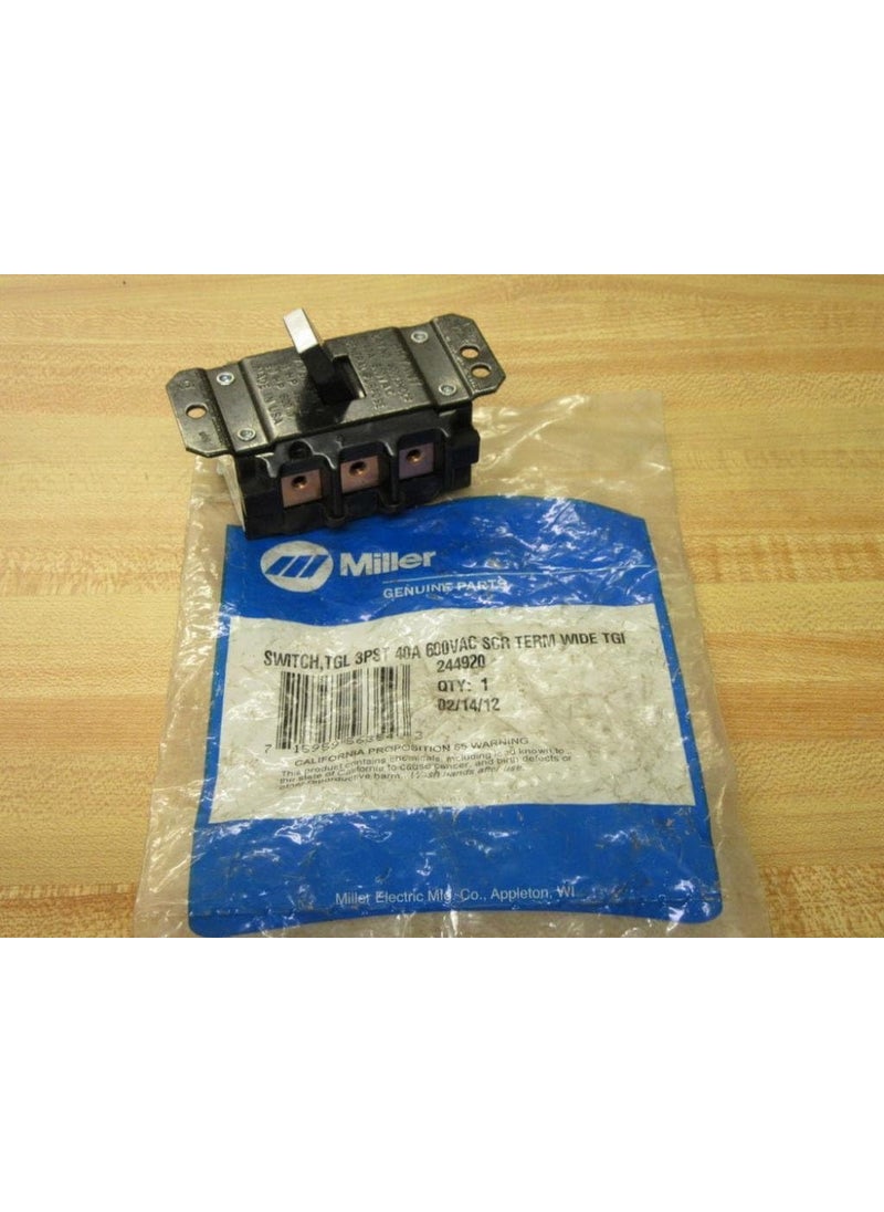 MILLER Miller 244920 Switch Tgl 3Pst 40A 600Vac Scr Term Wide Tgl  - Image 1