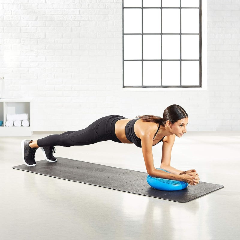 Inditradition Exercise Balance Board with Inflating Pump | Inflated Balance Stability Disc Cushion | 13 Inches Diameter (Blue) - Image 4