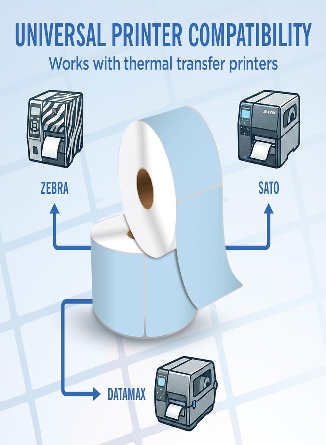 Blank Labels 4" X 6" Direct Thermal Shipping Labels | Blue | 1" Cores w/Perfs Easy Tear | Made in USA - Printer w/Ribbon Needed | Printing Label | 250 Labels | 250 Labels per Roll | 1 Rolls | Blank Labels - Image 3