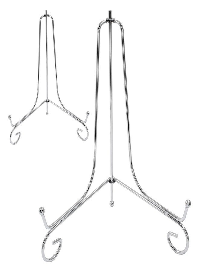 Cionyce 2 Pack Silver Plate Stands for Display 8 Inch， Photo Holder Stand for Picture Frame, Decorative Plates, Book, Photo, Collectibles - Image 1