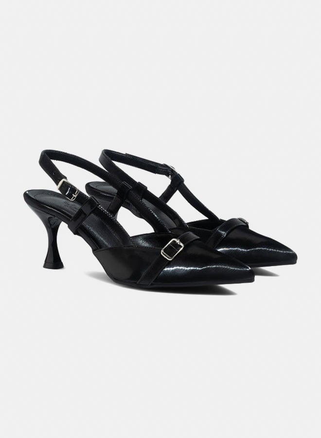 TGS Flared Heel Pointy Buckle Slingback  - Image 3