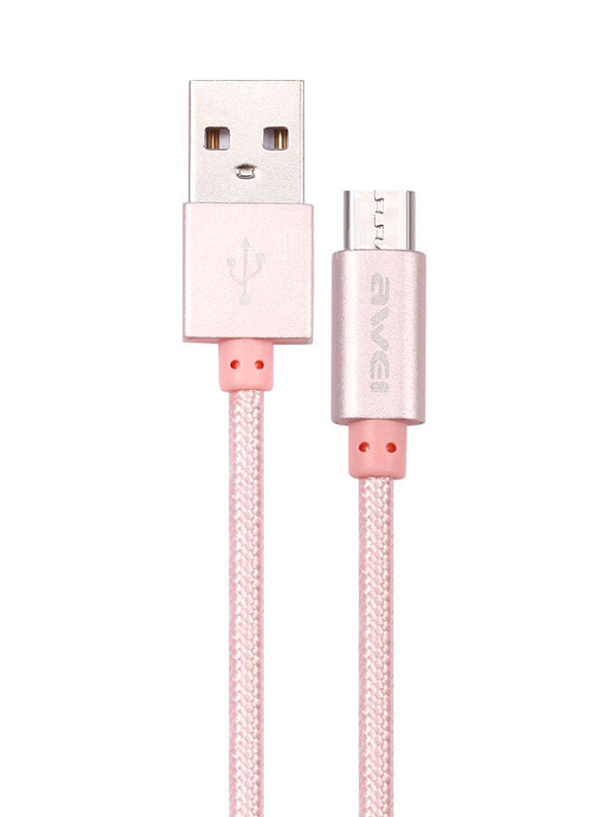 NIBEMINENT Micro USB Data Sync And Charging Cable 30centimeter Rose Gold - Image 1