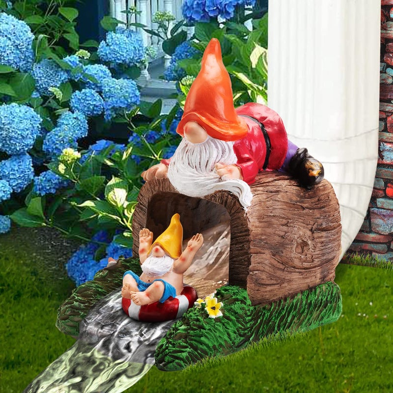 VZVXCC Garden Statue for GutterDownspout Extension Decoration 4 3 Outdoor Extender Statues Gnome Outdoor Decor