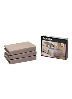Cannon 3-Piece Machine Washable High Quality Queen Fitted Sheet Set Light Grey 6 x 30 x 25 cm CN Q3PCFTDT300-LGRD 