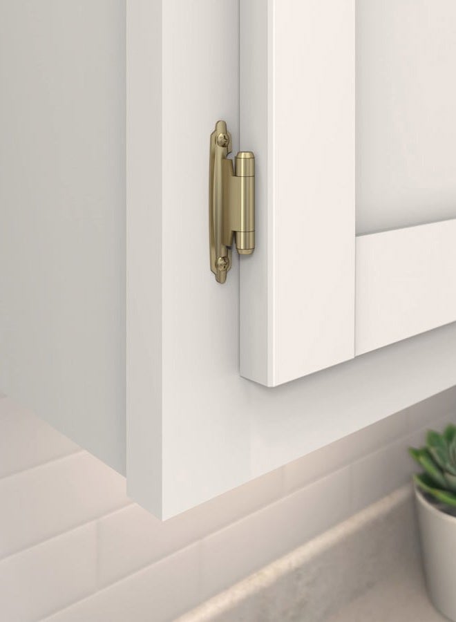 Amerock BPR3428BBZ | Cabinet Hinge | 3/8 in (10 mm) Inset Self Closing Face Mount | Golden Champagne | Kitchen Cabinet Door Hinge | 1 Pair/2 Pack | Functional Hardware - Image 2