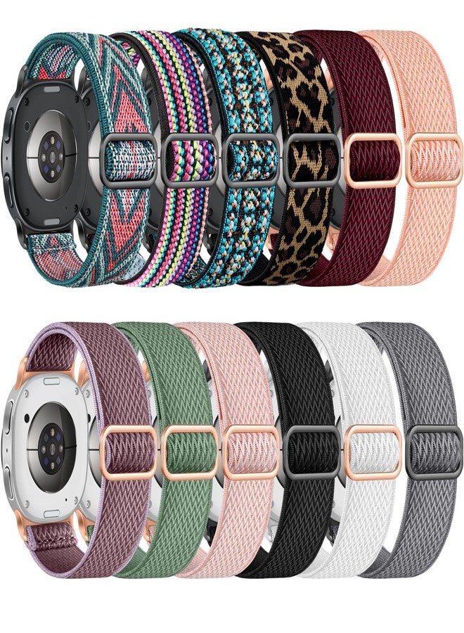 Easuny 12 Pack Stretchy Bands Compatible with Samsung Galaxy Watch 8 Band 40mm 44mm, Samsung Galaxy Watch 8 Classic 46mm Loop, Elastic Nylon Fabric No Gap Sport Strap Replacement for Women Men - Image 1