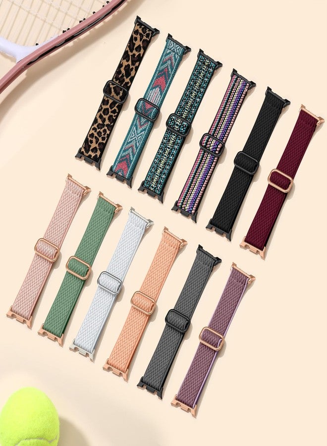 Easuny 12 Pack Stretchy Bands Compatible with Samsung Galaxy Watch 8 Band 40mm 44mm, Samsung Galaxy Watch 8 Classic 46mm Loop, Elastic Nylon Fabric No Gap Sport Strap Replacement for Women Men - Image 5