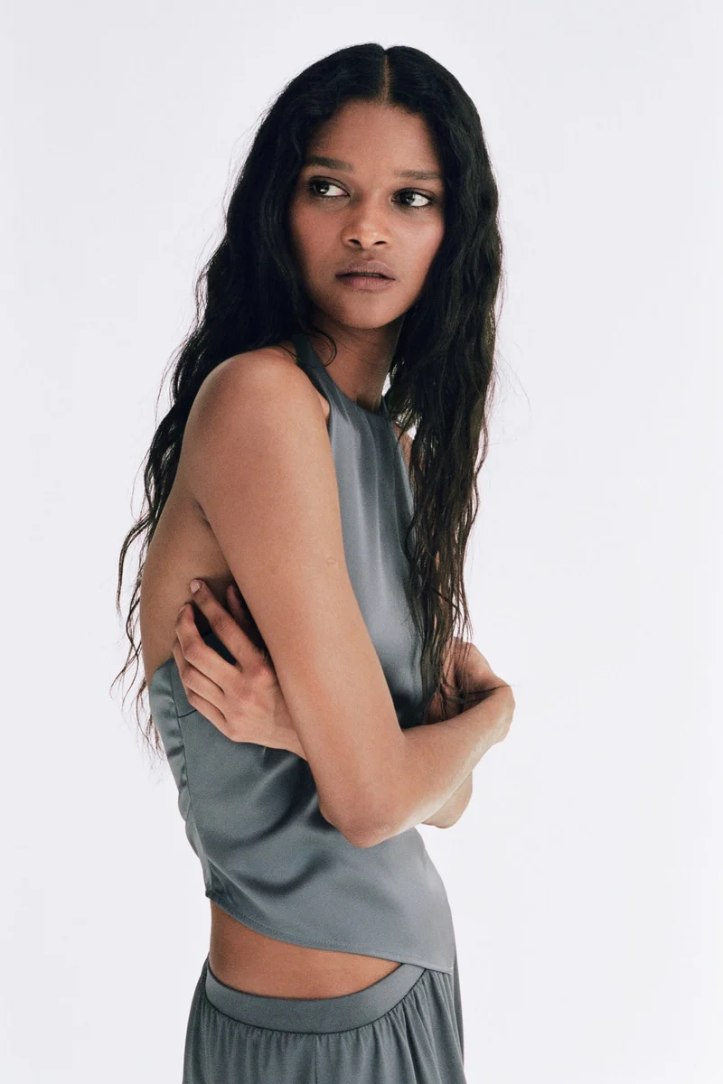 H&M Asymmetric halterneck top