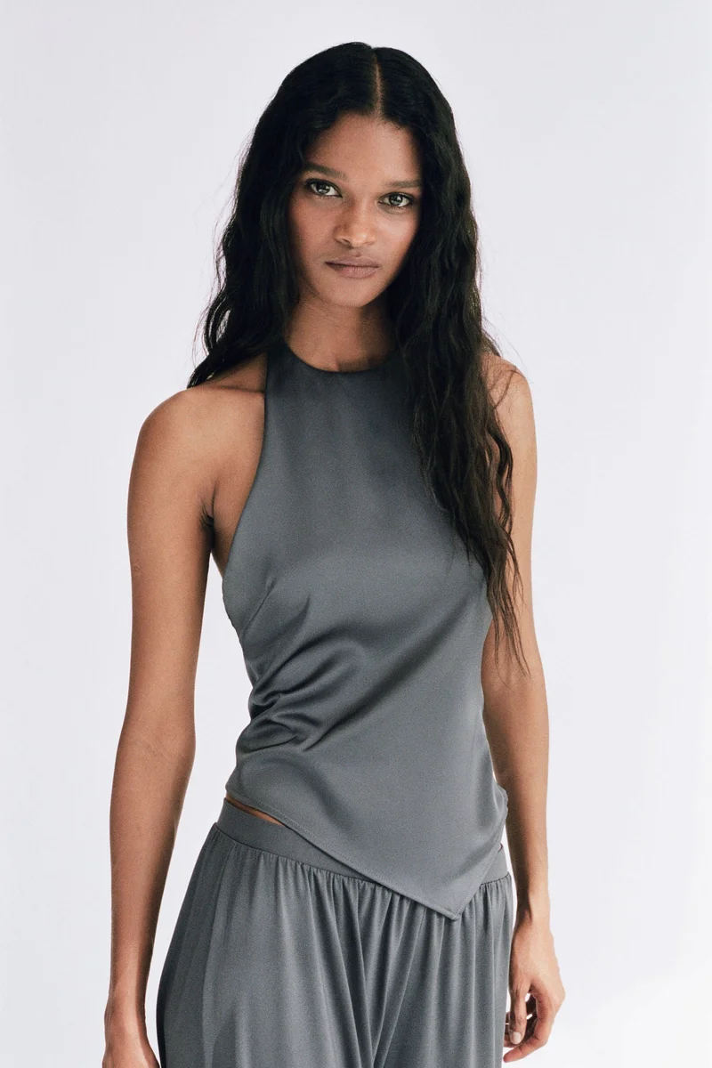H&M Asymmetric halterneck top